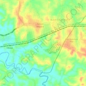 Cikasungka topographic map, elevation, terrain