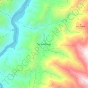 Sabanalarga topographic map, elevation, terrain