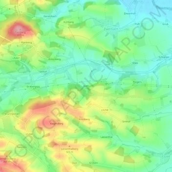 Koth topographic map, elevation, terrain