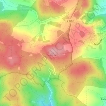 Altenberg topographic map, elevation, terrain