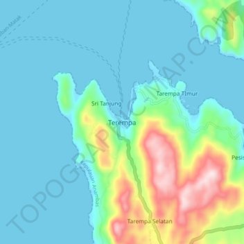 Terempa topographic map, elevation, terrain