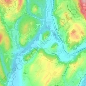 Rothonod topographic map, elevation, terrain