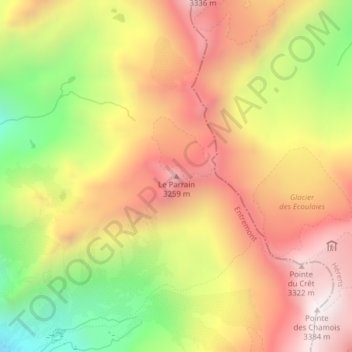 Le Parrain topographic map, elevation, terrain