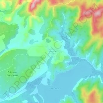 Taharoa topographic map, elevation, terrain