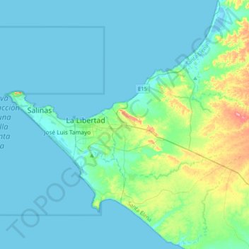 Santa Elena topographic map, elevation, terrain