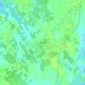 Löttorp topographic map, elevation, terrain