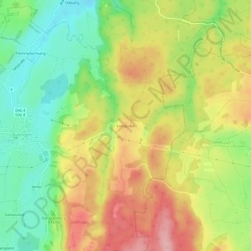 Königsried topographic map, elevation, terrain