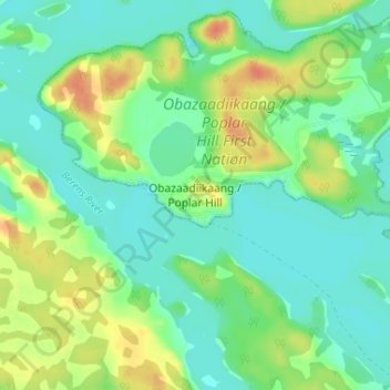 Poplar Hill topographic map, elevation, terrain