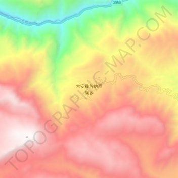 大安彝族纳西族乡 topographic map, elevation, terrain
