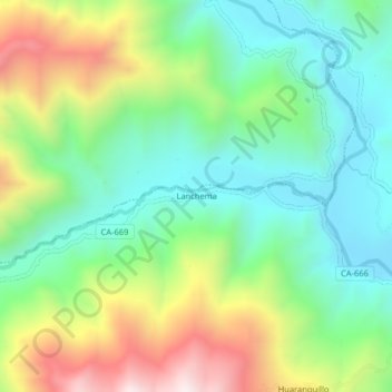 Lanchema topographic map, elevation, terrain