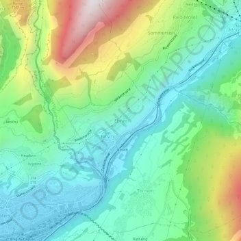 Ebnet topographic map, elevation, terrain