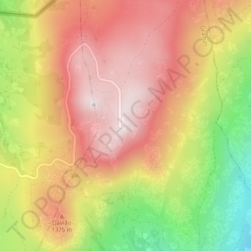 Serra do Larouco topographic map, elevation, terrain