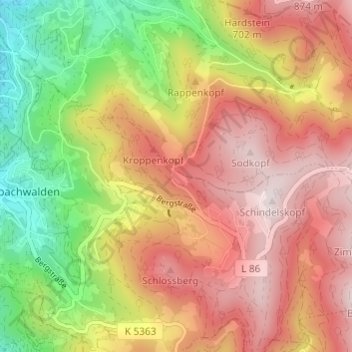 Hohritt topographic map, elevation, terrain