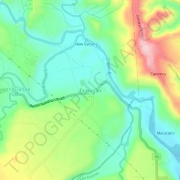Tamugan topographic map, elevation, terrain