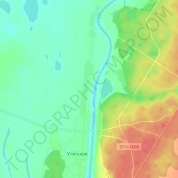 Новая Деревня topographic map, elevation, terrain