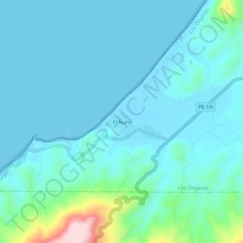 El Ñuro topographic map, elevation, terrain