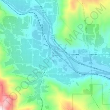 Monitor topographic map, elevation, terrain