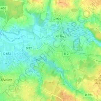 Les Landelles topographic map, elevation, terrain