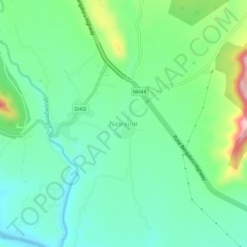 Nasrapur topographic map, elevation, terrain