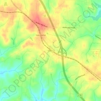 Sophia topographic map, elevation, terrain