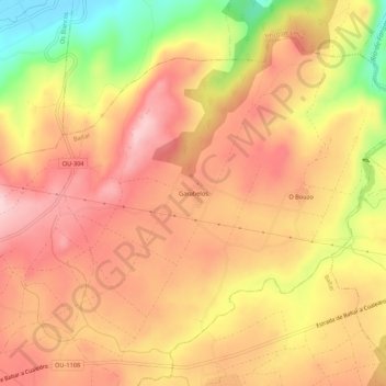 Garabelos topographic map, elevation, terrain