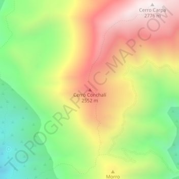 Cerro Conchalí topographic map, elevation, terrain
