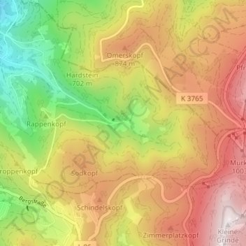 Glashütte topographic map, elevation, terrain