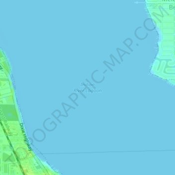 Indian River Lagoon topographic map, elevation, terrain