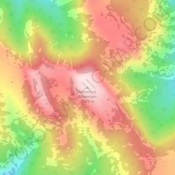 Amethyst Mountain topographic map, elevation, terrain