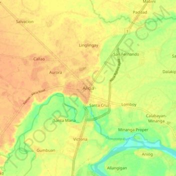Alicia topographic map, elevation, terrain