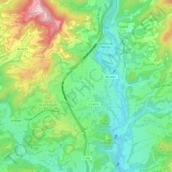 Navàs topographic map, elevation, terrain