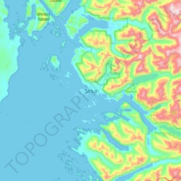 Sitka topographic map, elevation, terrain