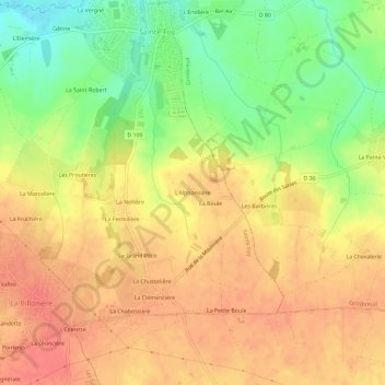 L'Alphonsière topographic map, elevation, terrain