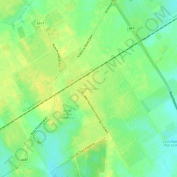 Open Door topographic map, elevation, terrain