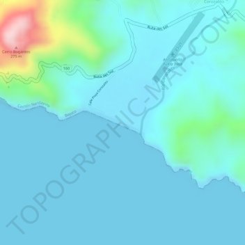 Playa Corozalito topographic map, elevation, terrain