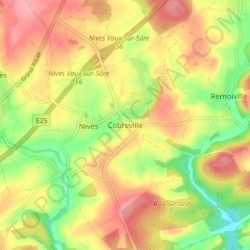 Cobreville topographic map, elevation, terrain