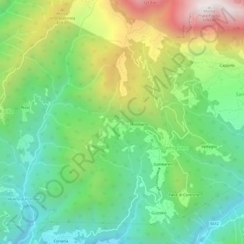 Longoio topographic map, elevation, terrain