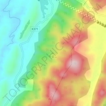 中梁山 topographic map, elevation, terrain