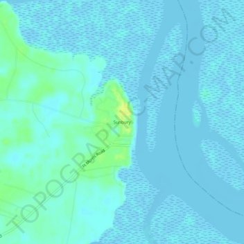Sunbury topographic map, elevation, terrain