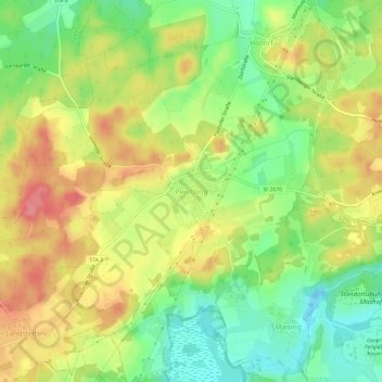 Perchting topographic map, elevation, terrain