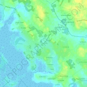 La Piolais topographic map, elevation, terrain
