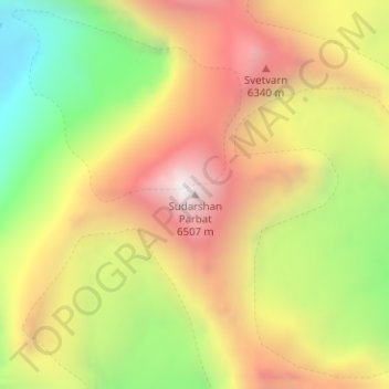 Sudarshan Parbat topographic map, elevation, terrain