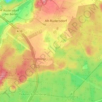 Hortwinkel topographic map, elevation, terrain