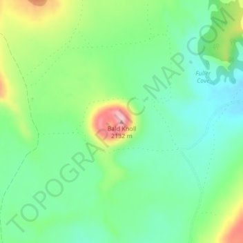 Bald Knoll topographic map elevation - Thumbnail 