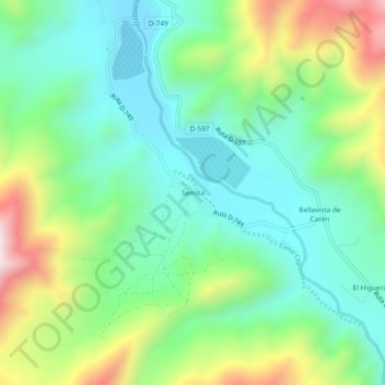Semita topographic map, elevation, terrain