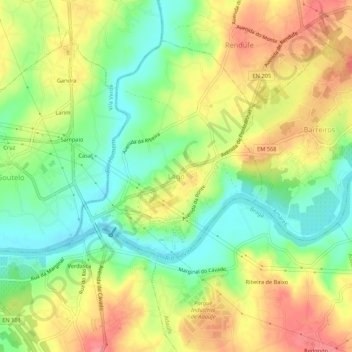 Lago topographic map, elevation, terrain