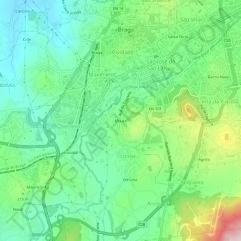 Mouta topographic map, elevation, terrain