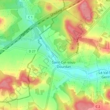 Bandeville topographic map, elevation, terrain