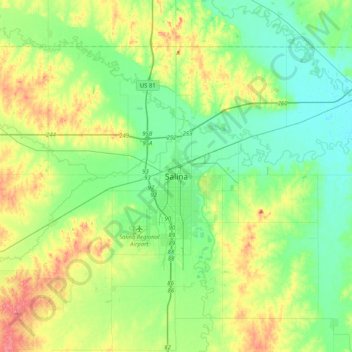 Salina topographic map, elevation, terrain