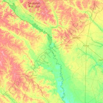 Beaufort Island topographic map, elevation, terrain